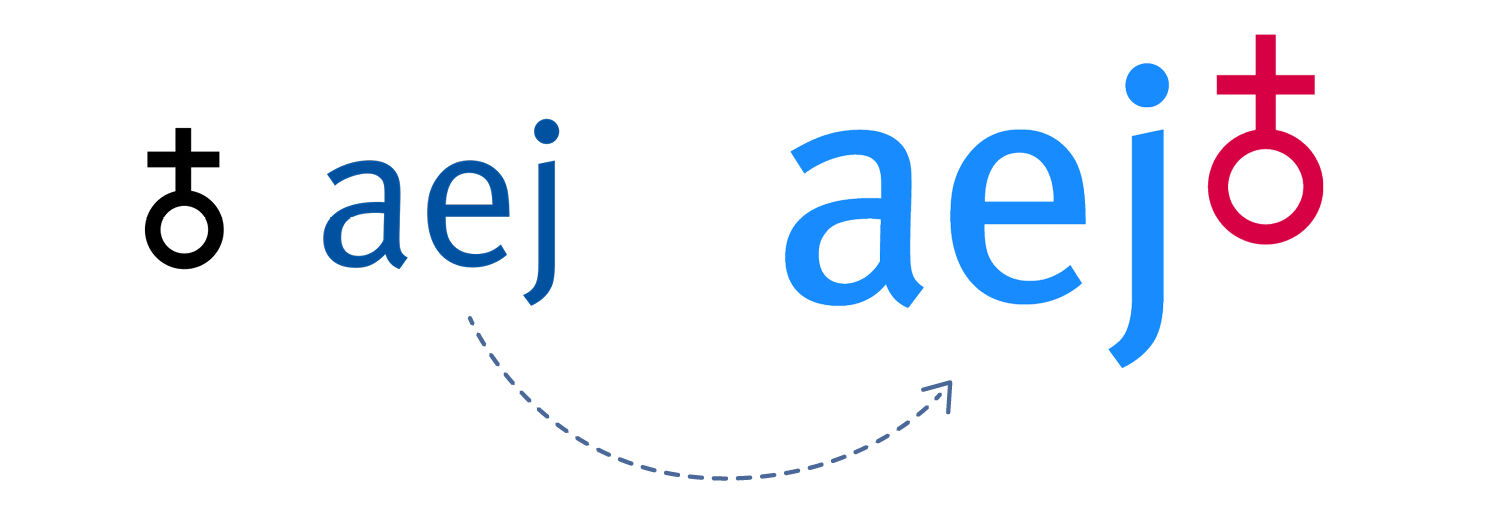 Logo der aej: Alt-Neu-Vergleich