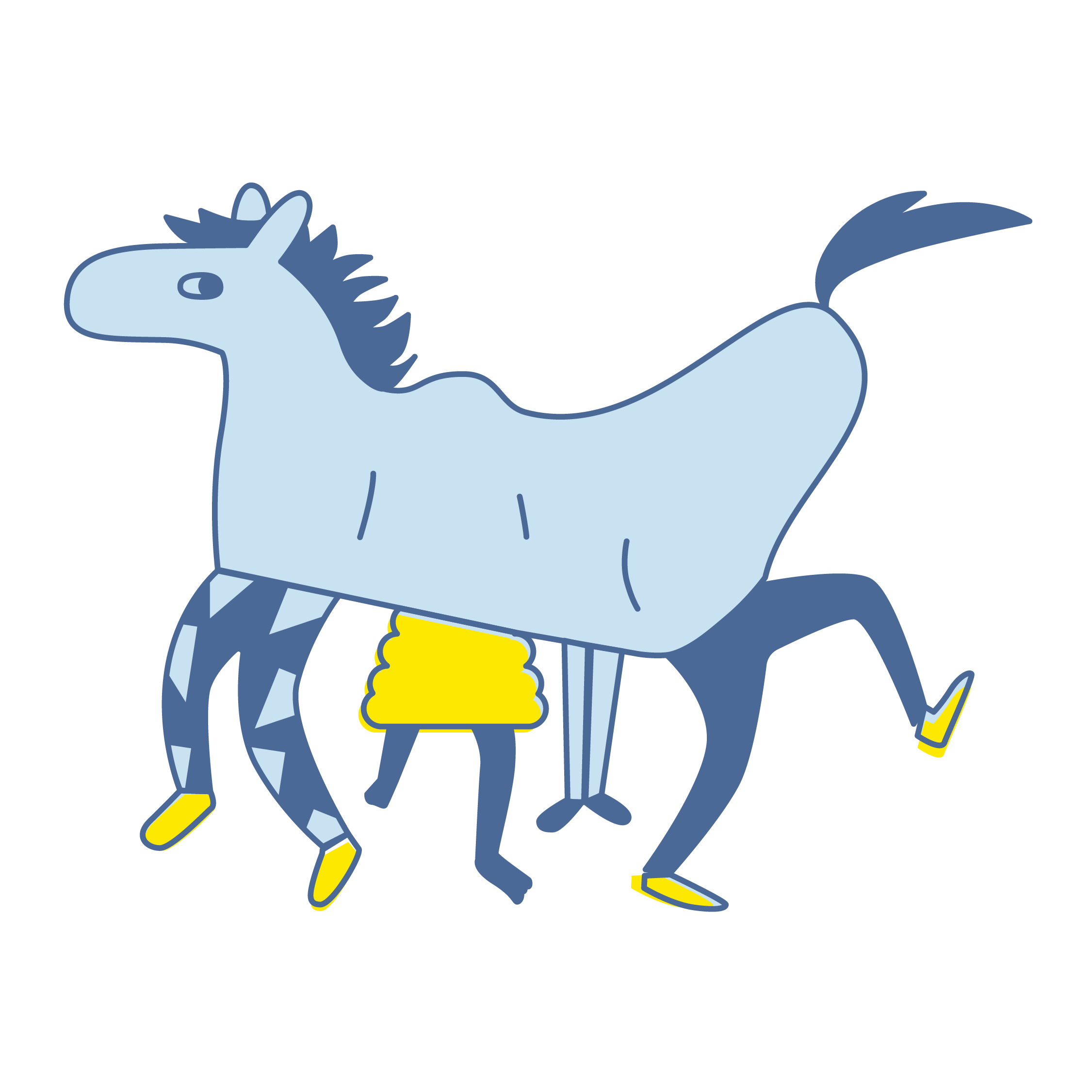 Header Illustration - Wigwam Illustration Pferd mit menschlichen Beinen